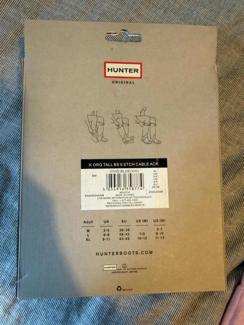 Hunter Light Blue Cable-Knit Boot Socks - Picture 7 of 7